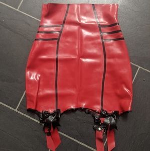 Westward Bound red latex girdle